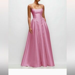 Dessy Group Jillian Dress in Powder Pjnk - Elegant Pink Satin Gown